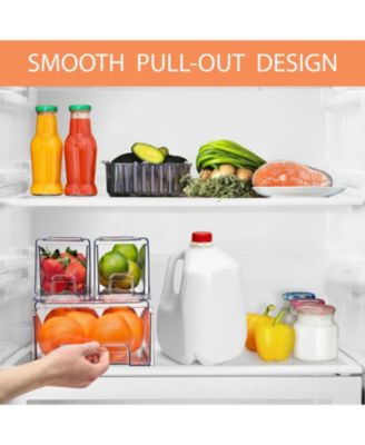 3 Piece (2 Small & 1 Medium) Clear Stackable Pull-Out Drawers - Organization and Storage Containers