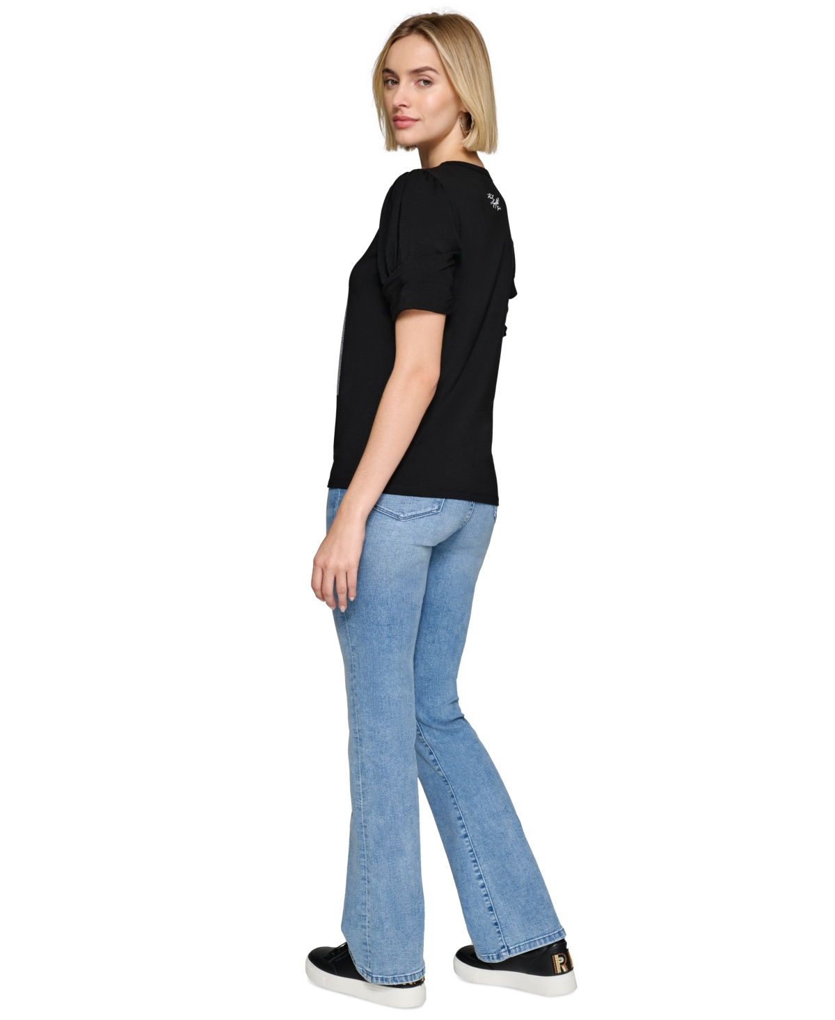 Karl Lagerfeld Paris Women's Embellished Crewneck Rockstar T-Shirt