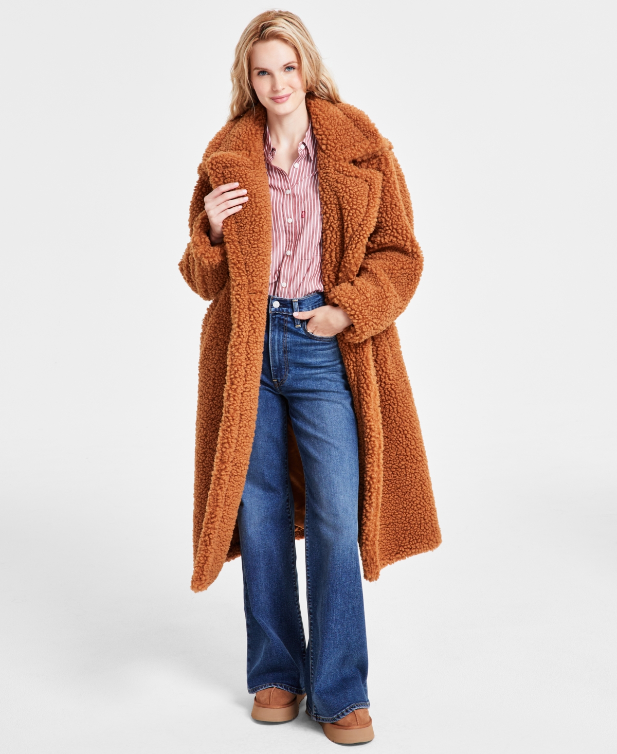 Ugg Teddy Gertrude Coats Brown In Chestnut