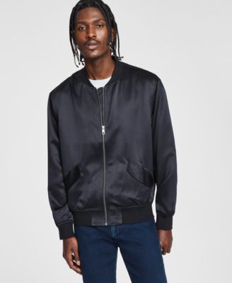 Tinsel - Men's Satin Zip Front Bomber Jacket