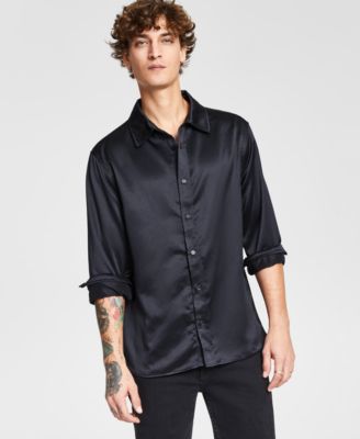 Tinsel - Men's Satin Long Sleeve Button-Front Shirt