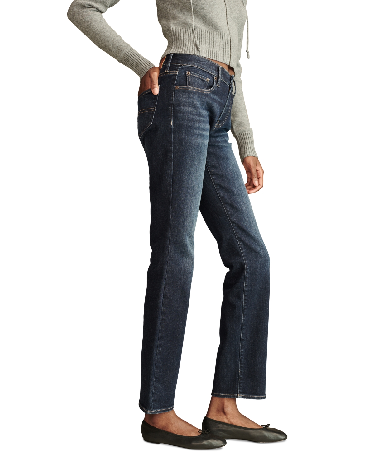 Lucky Brand Women's Mid-Rise Curvy Straight-Leg Jeans