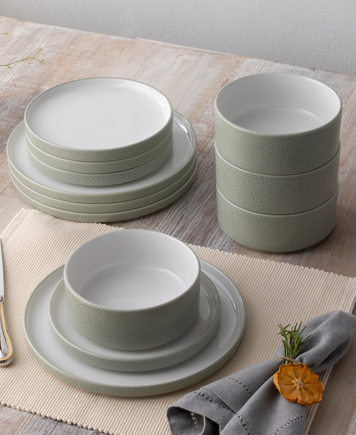 Noritake Colortex Stone Stax Dinner Plates, Set of 4