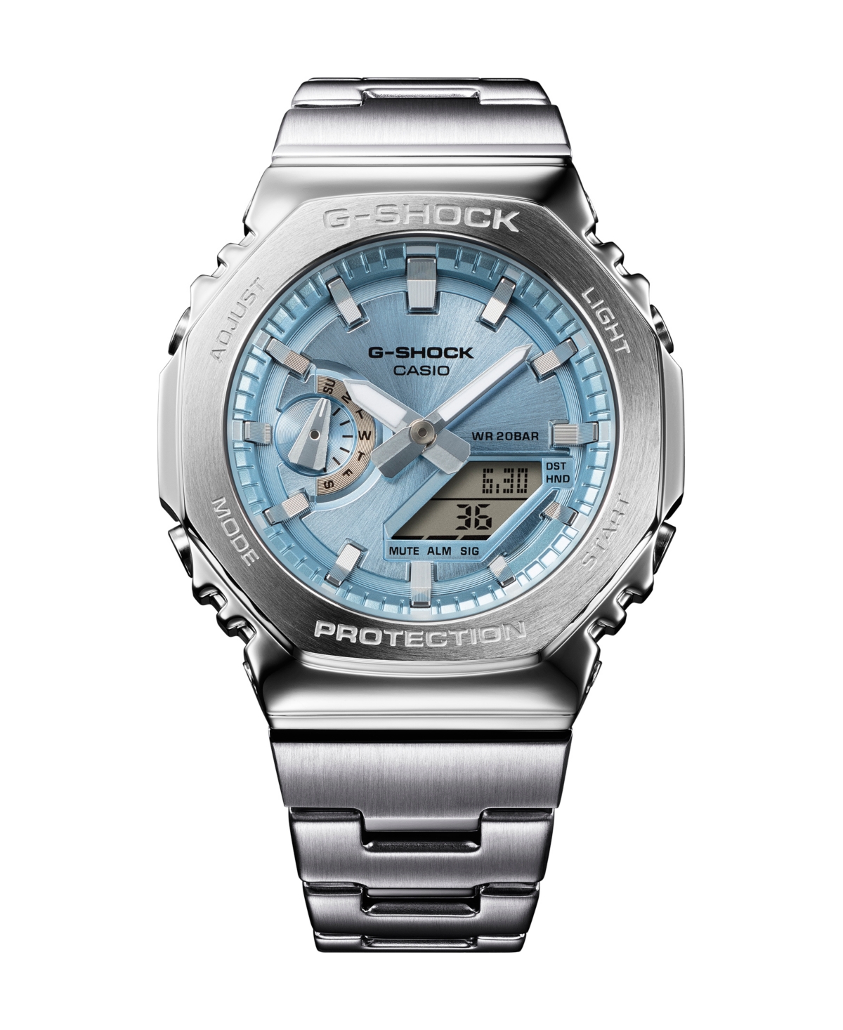 Shop G-shock Men's Japanese Quartz Silver Tone Stainless Steel Watch, 49.3mm, Gms2110d-2a