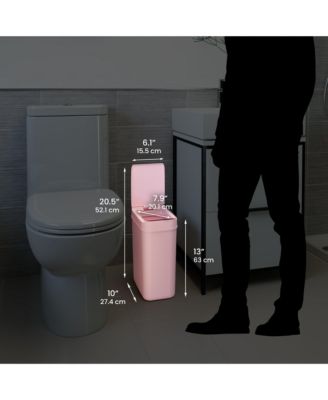 3 Gallon Sensor Bathroom Trash Can, 10 Liter Slim Touchless Small Smart Bedroom Garbage Waste Basket Bin with Motion Lid