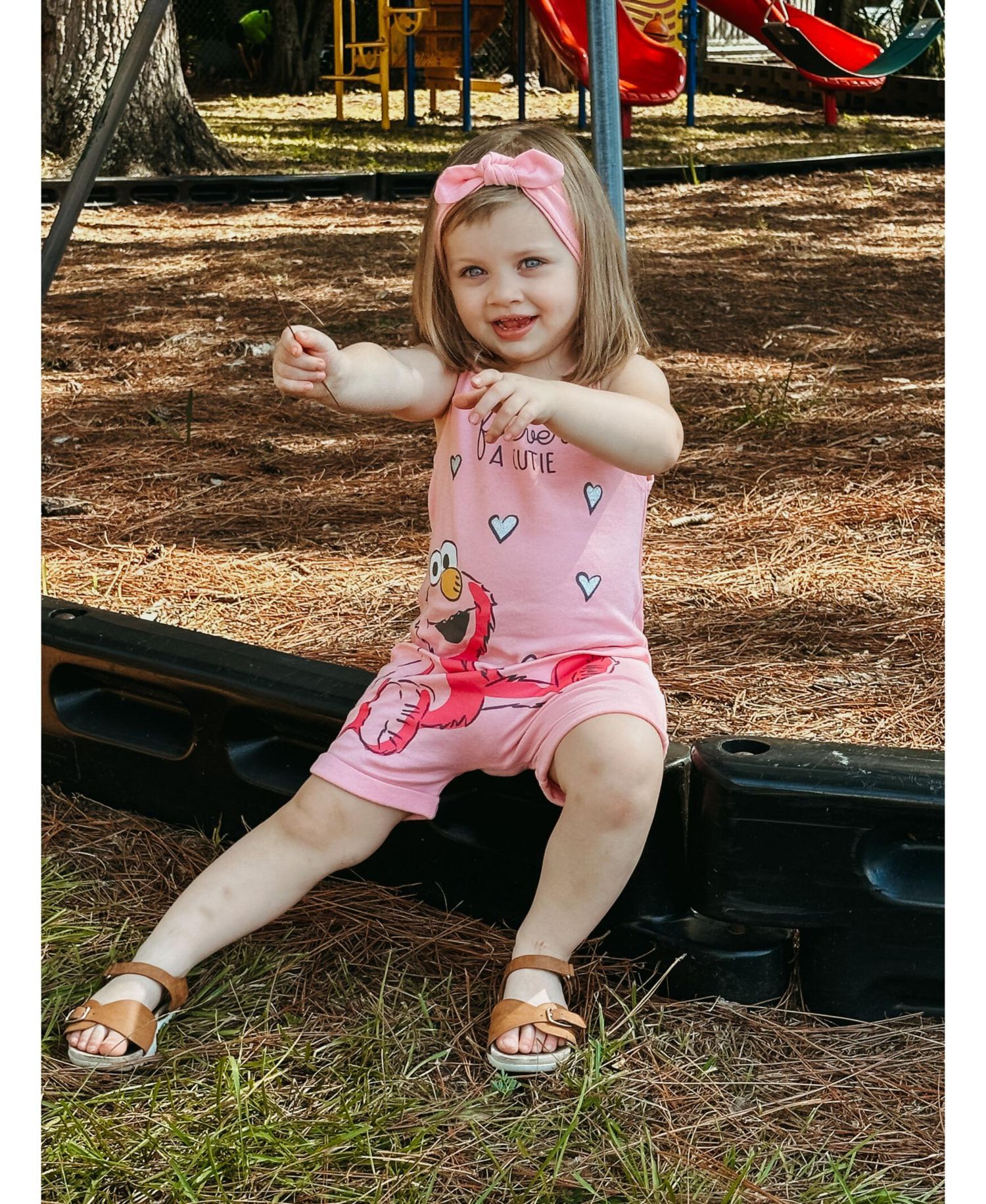 Toddler Girls Elmo Romper and Headband Newborn to