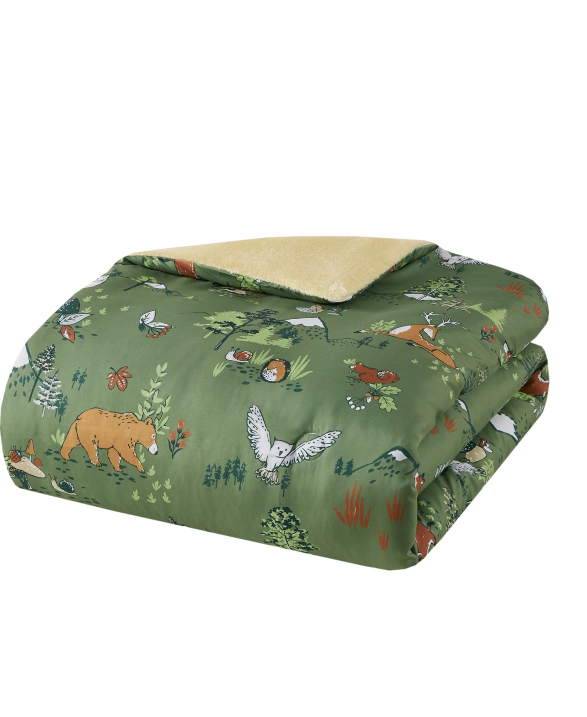 Mi Zone Kids Heath Forest Animals Plush Reversible 3-Pc. Comforter Set,