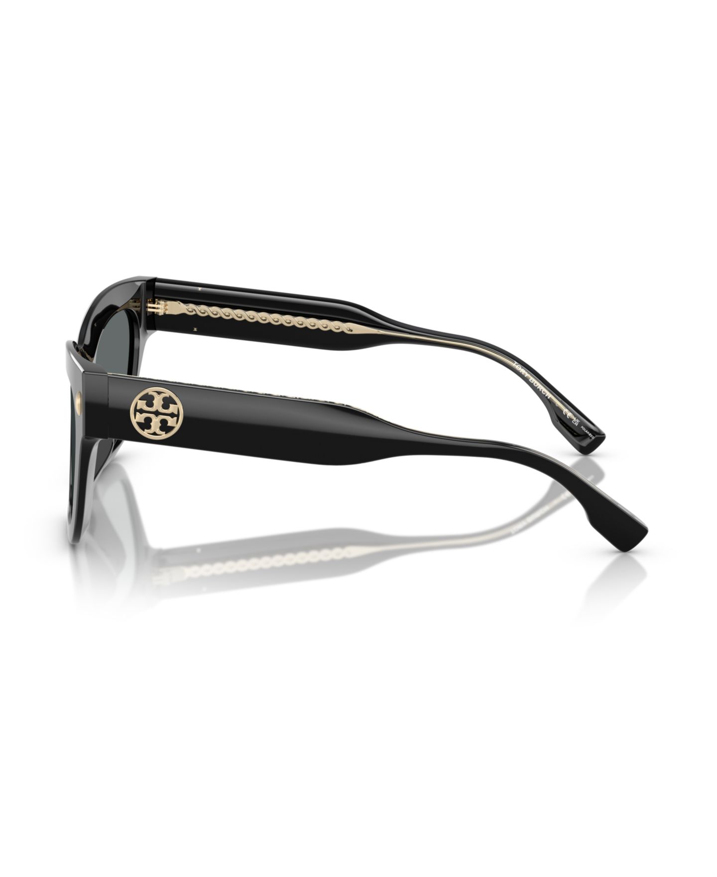 Женские солнцезащитные очки Tory Burch Polarized Sunglasses TY7208U, цвет: Чёрный — фото 3