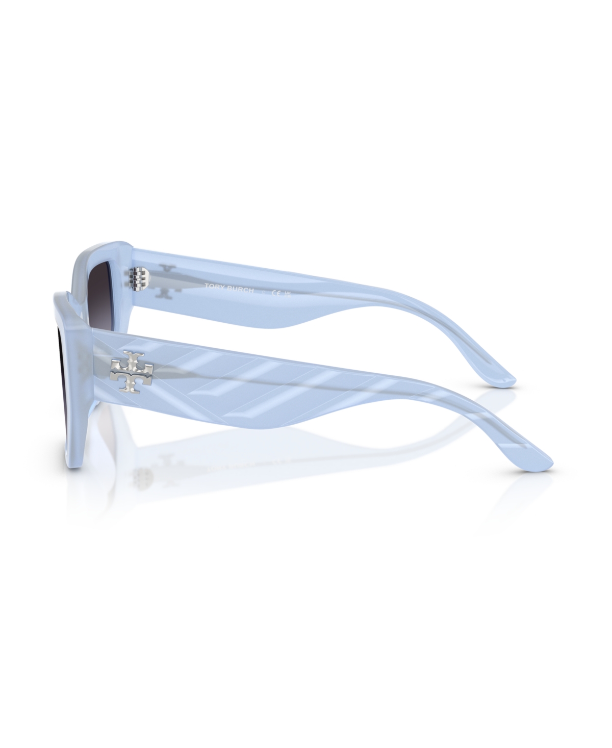 Tory Burch Geometric Sunglasses, 53mm In Milky Light Blue Gradient