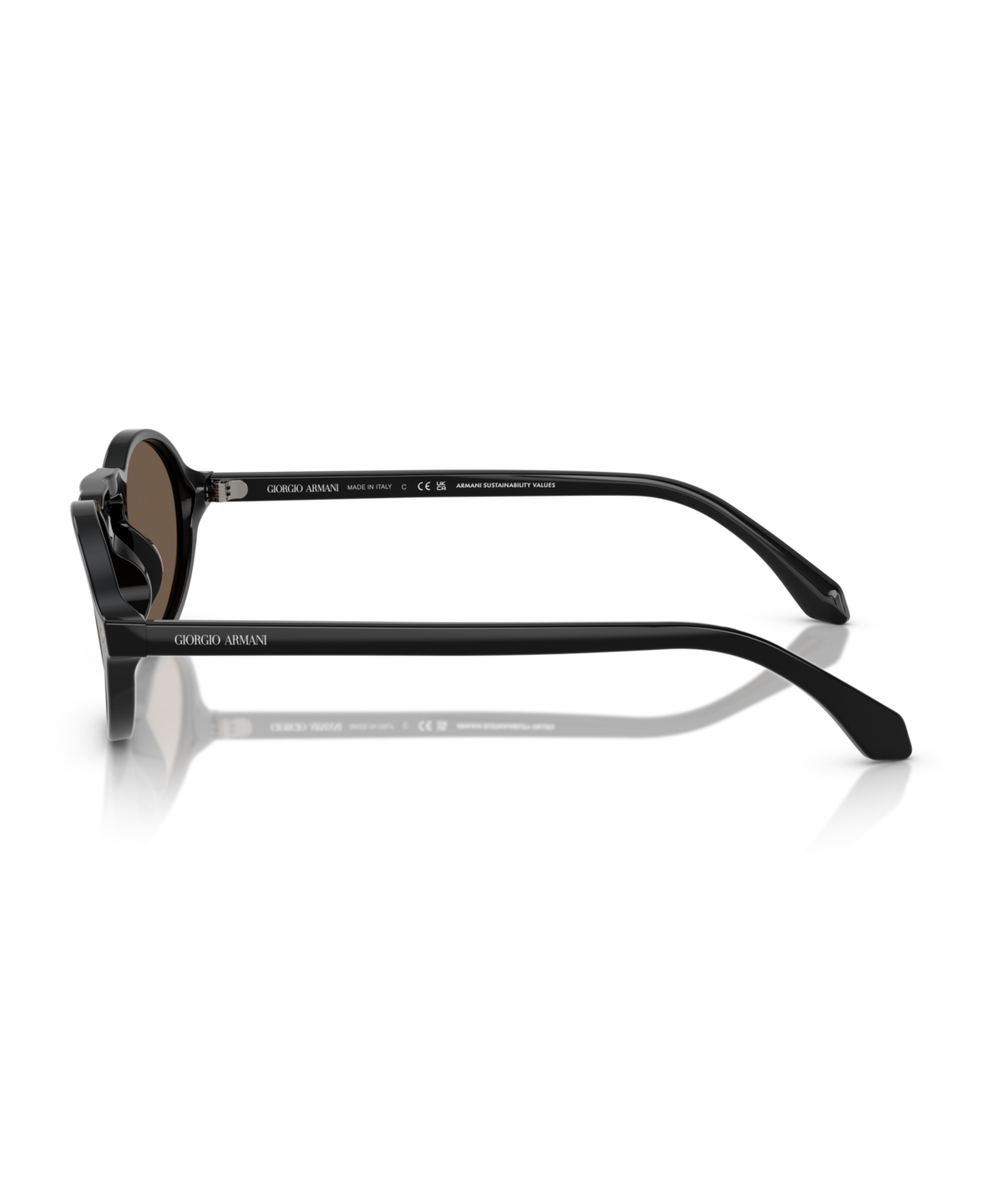 Giorgio Armani Oval Frame Sunglasses In Striped Honey
