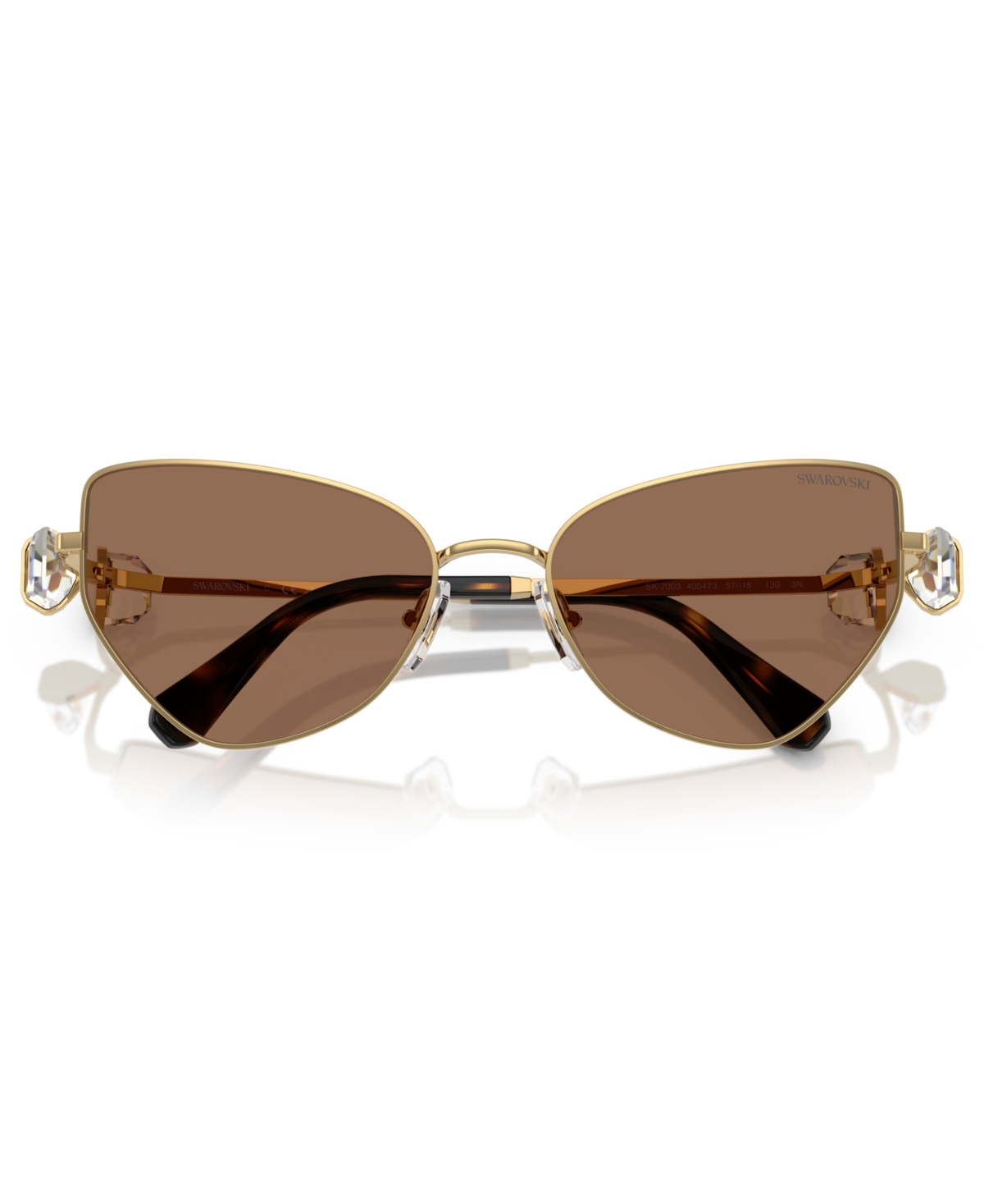 Swarovski Sk 7003 400473 57mm Womens Irregular Sunglasses In Gold