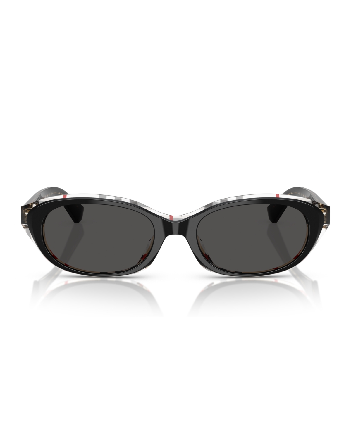 Burberry Be4447d Oval Sunglasses In Black Check