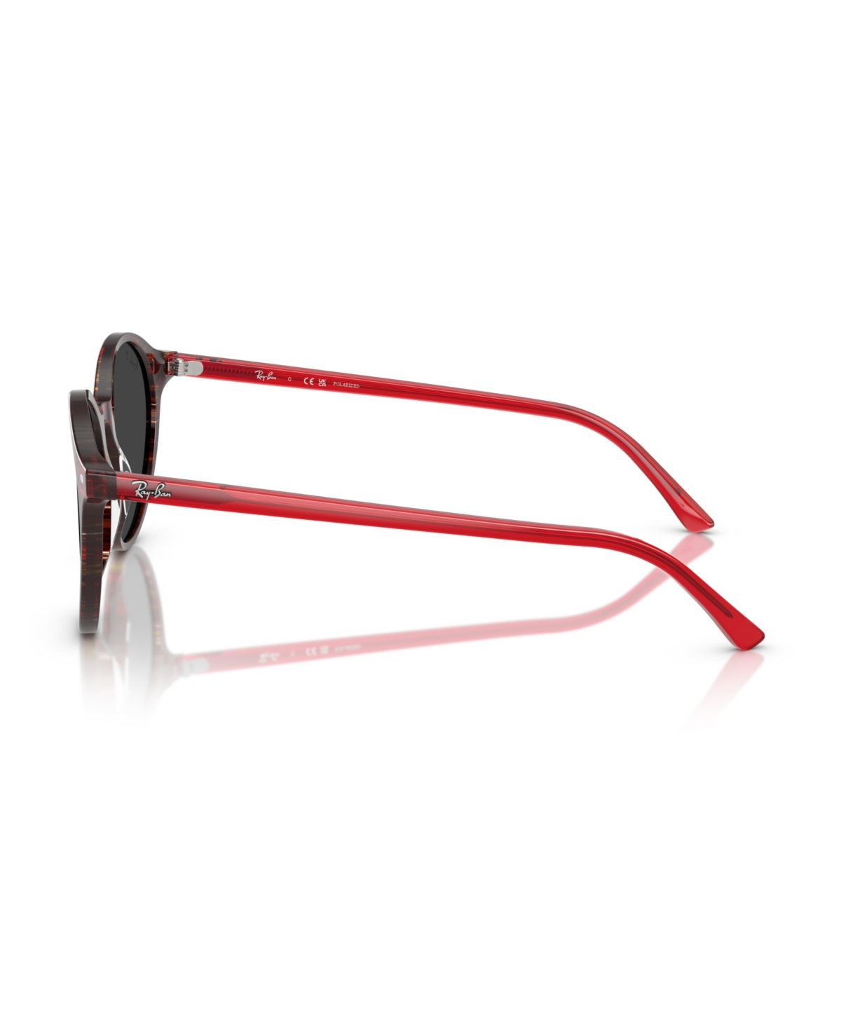 Ray Ban Unisex Polarized Bernard Sunglasses, Rb2230 In Transparent Shade Fantasy Red