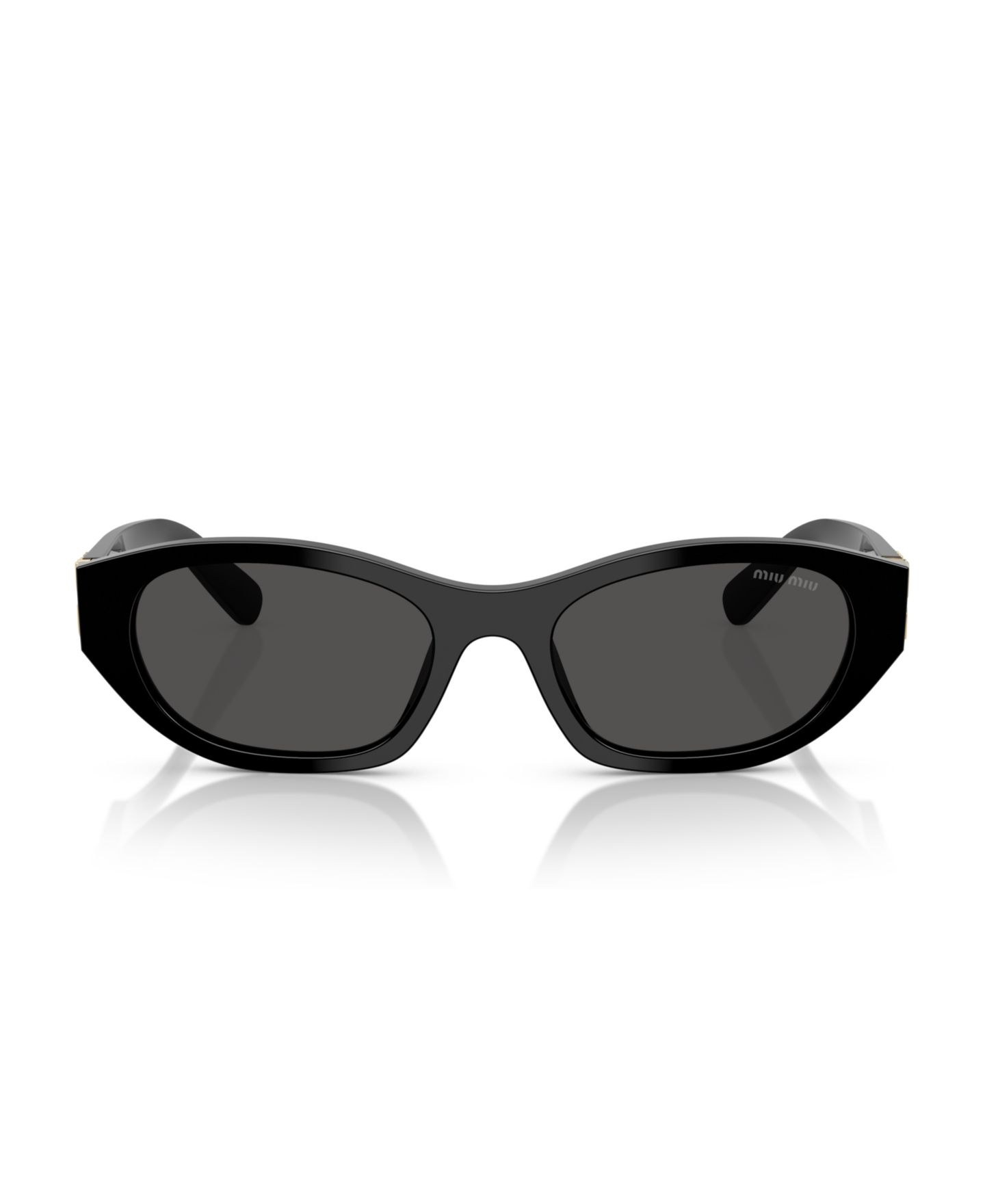Женские солнцезащитные очки MIU MIU Sunglasses MU A03S, цвет: Чёрный — фото 5