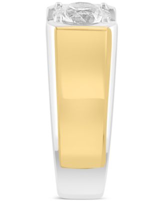 EFFY&reg; Men's Zircon Band (2-3/4 ct. t.w.) in Sterling Silver & Gold-Plate