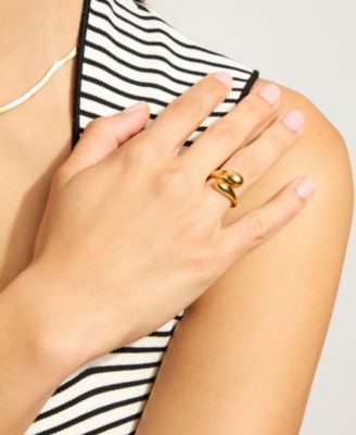 Gold Tarnish Resistant Overlapping Chunky Bands Ring