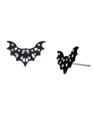 Betsey Johnson Womens Bat Stud Earrings