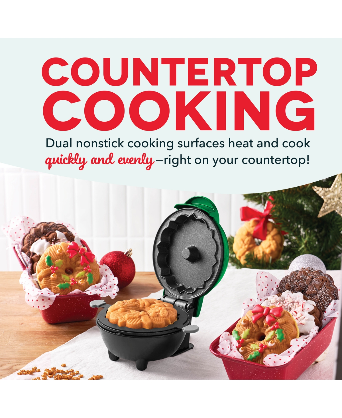 Dash Mini Wreath Bundt Cake Maker In Green