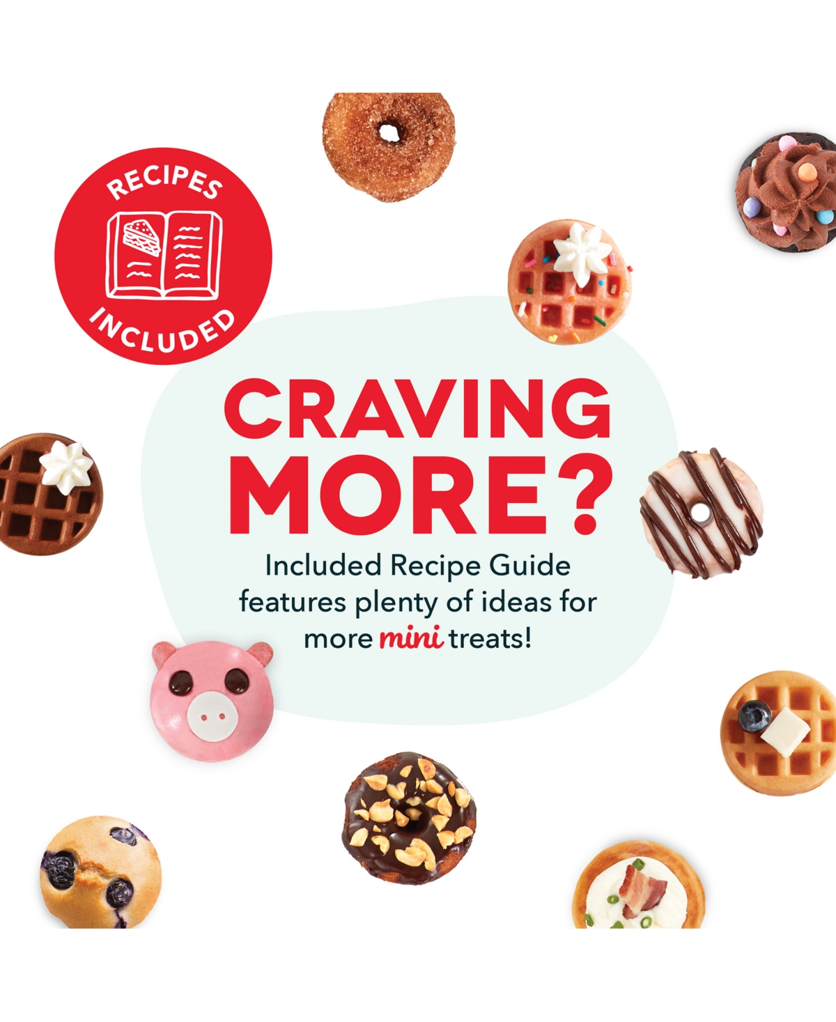 DASH MULTIMAKER TREAT MAKER SYSTEM WITH REMOVEABLE: MINI CUPCAKE, DONUT, & WAFFLE BITE 