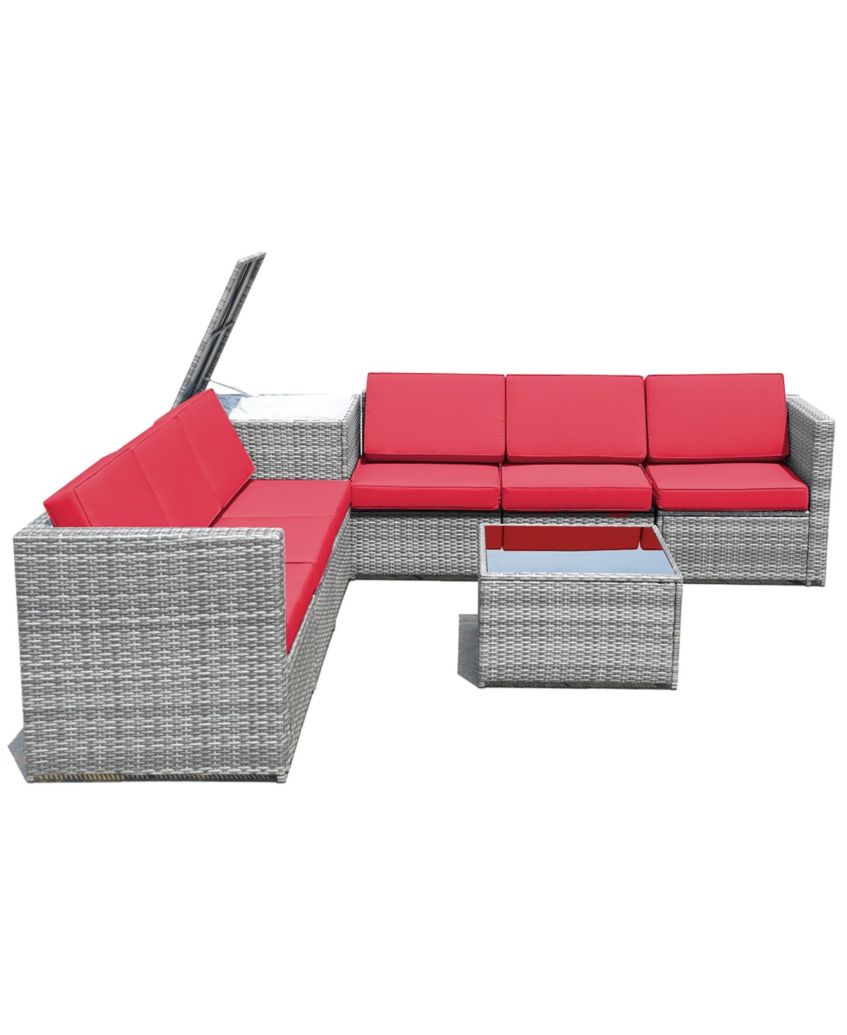 Costway 8 Pcs Wicker Sofa Rattan Furniture Set Patio Furniture w/ Storage Outdoor