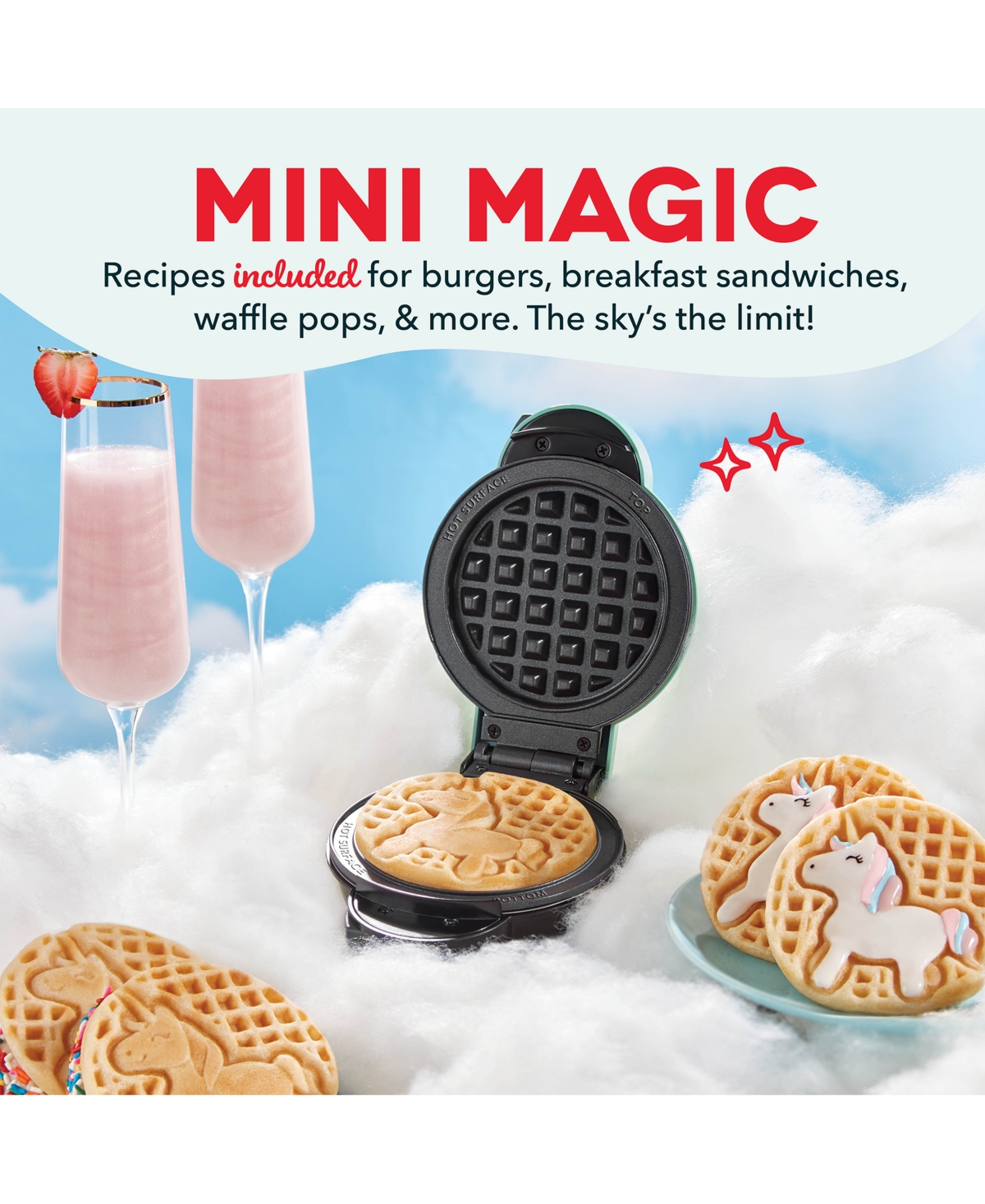 DASH MULTIMAKER WAFFLE & GRIDDLE MINI SYSTEM WITH REMOVABLE PLATES 