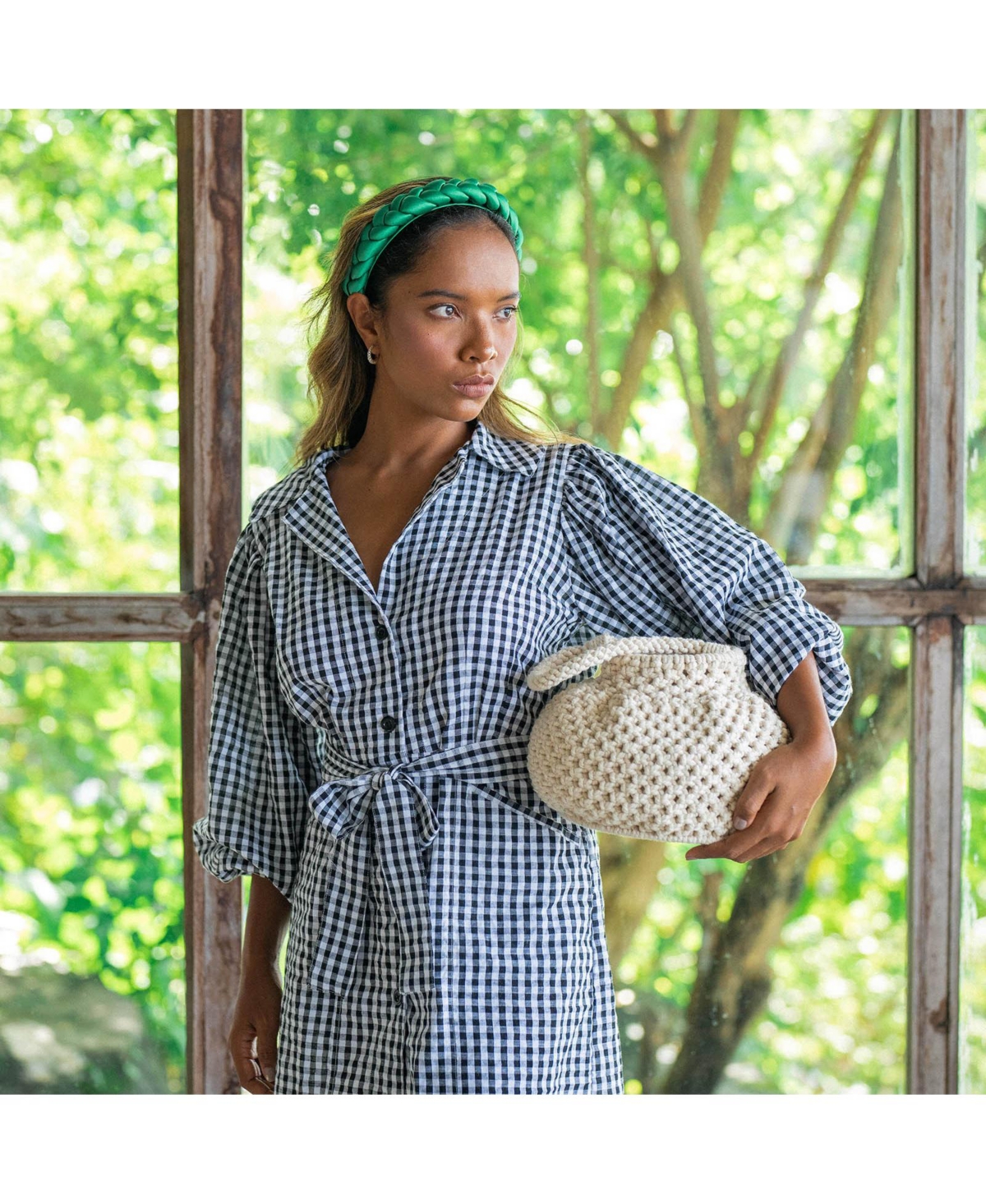 Off White Naga Macrame Bucket Bag