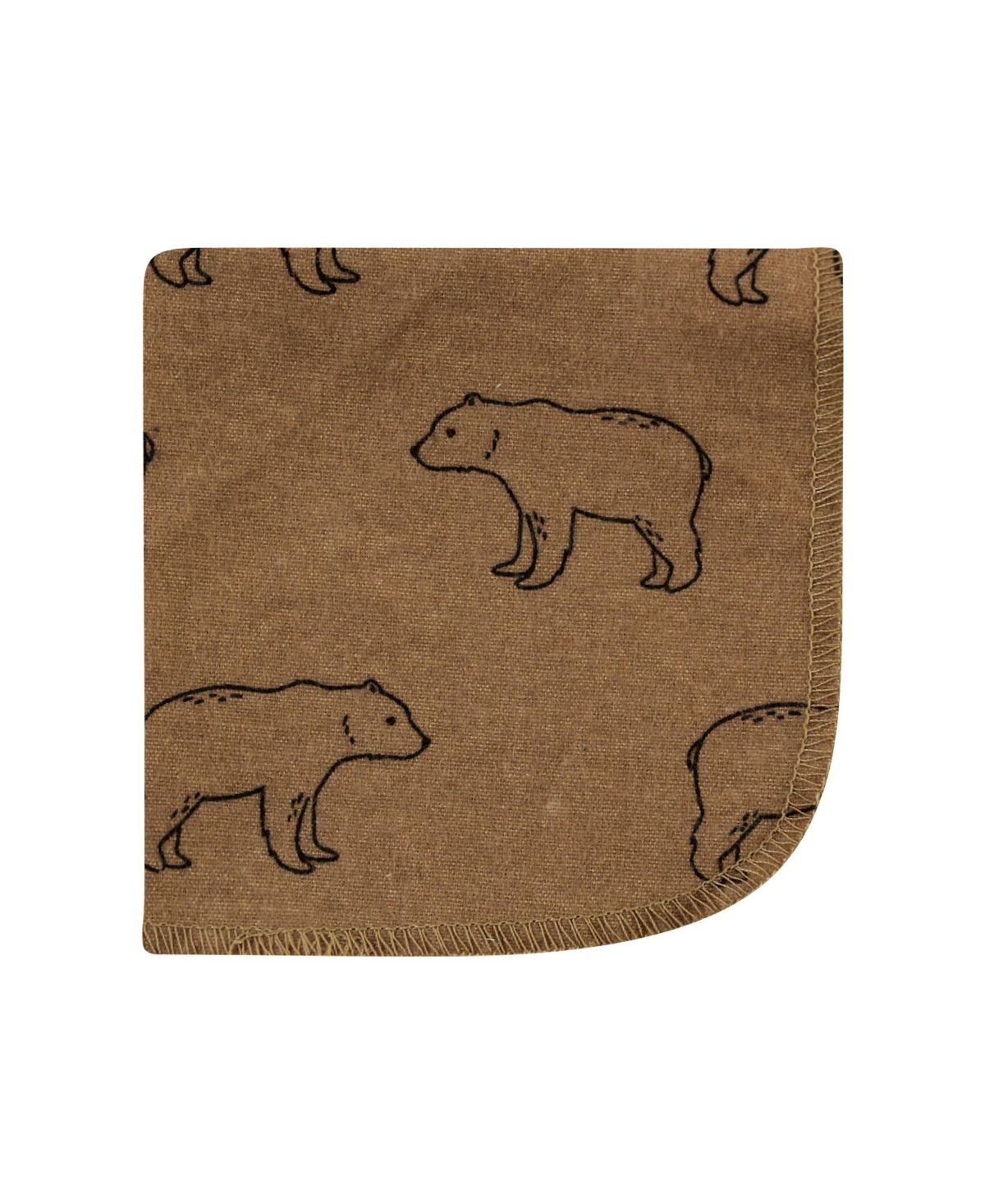 Hudson Baby Flannel Cotton Washcloths, Brown Bear 10 Pack, One Size - Brown bear 10 pack