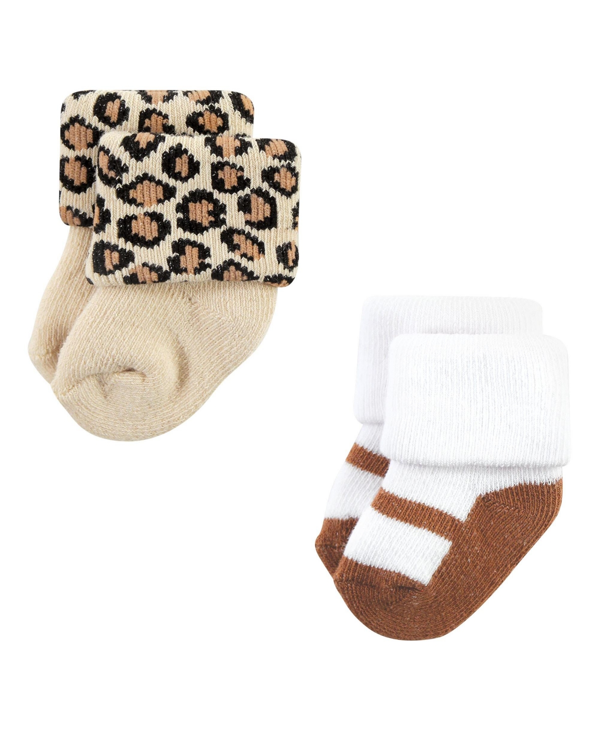 Hudson Baby Baby Boys Unisex Baby Cotton Rich Newborn and Terry Socks,- Neutral leopard