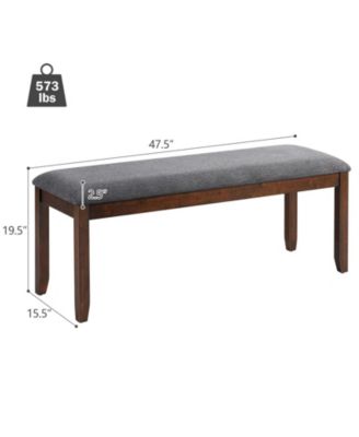 Upholstered Entryway Bench Footstool with Wood Legs