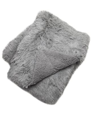 Premium Solid Faux Long Fur Throw Blanket - Soft, Fuzzy Throw Blanket - For Bed or Couch - 60" x 70" - Aubergine