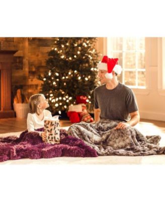 Premium Soft, Fuzzy Solid Faux Long Fur Blanket, Throw