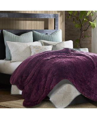 Premium Soft, Fuzzy Solid Faux Long Fur Blanket, Throw