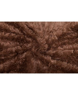 Premium Solid Faux Long Fur Throw Blanket - Soft, Fuzzy Throw Blanket - For Bed or Couch - 60" x 70" - Aubergine