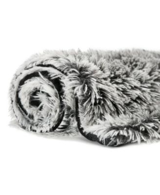 Premium Soft, Fuzzy Solid Faux Long Fur Blanket, Throw