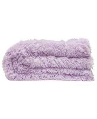 Premium Solid Faux Long Fur Throw Blanket - Soft, Fuzzy Throw Blanket - For Bed or Couch - 60" x 70" - Aubergine