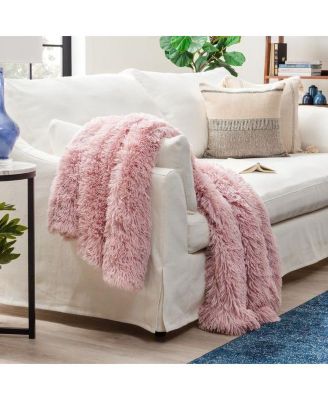 Premium Soft, Fuzzy Solid Faux Long Fur Blanket, Throw