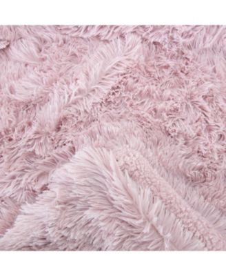 Premium Soft, Fuzzy Solid Faux Long Fur Blanket, Throw