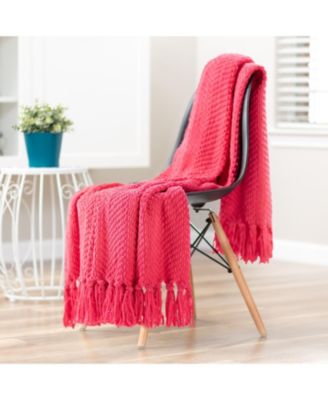 Premium Textured Knit Soft Cozy Blanket, Thrown
