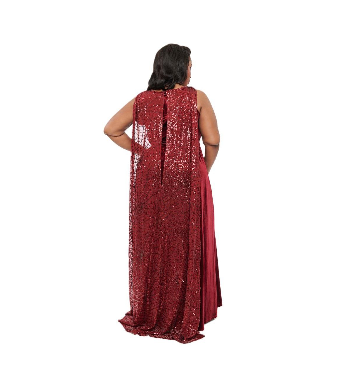 Unique Vintage Plus Size Velvet Cape Gown
