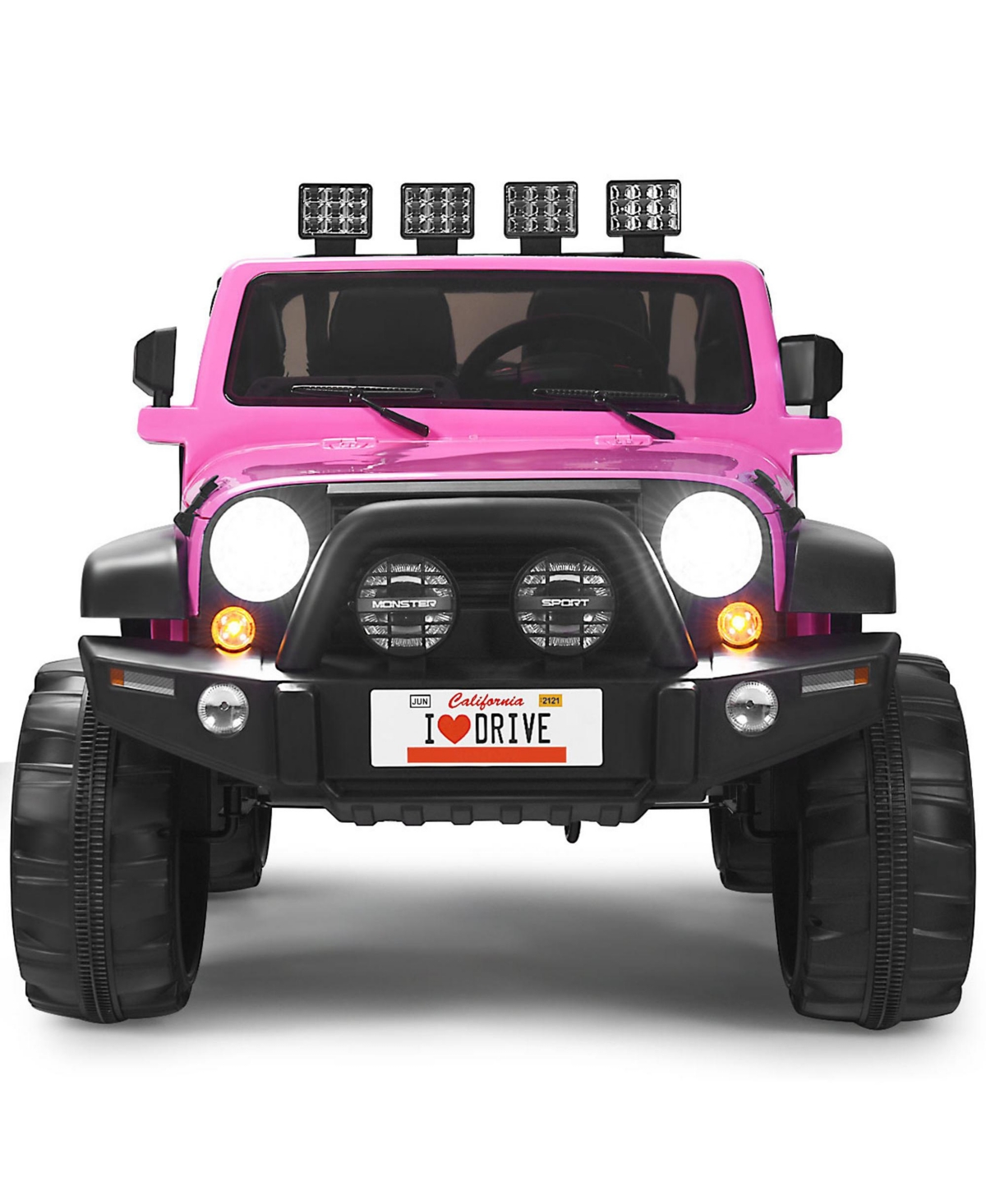 Gymax 12V Electric Kids Ride On Car w/ Remote Control Storage Box Music Pink - Pink+black
