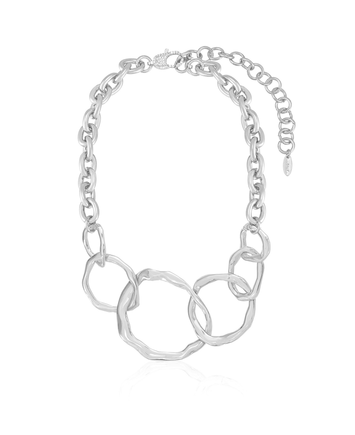 Ettika Plated Interlocking Chain Necklace In Silver