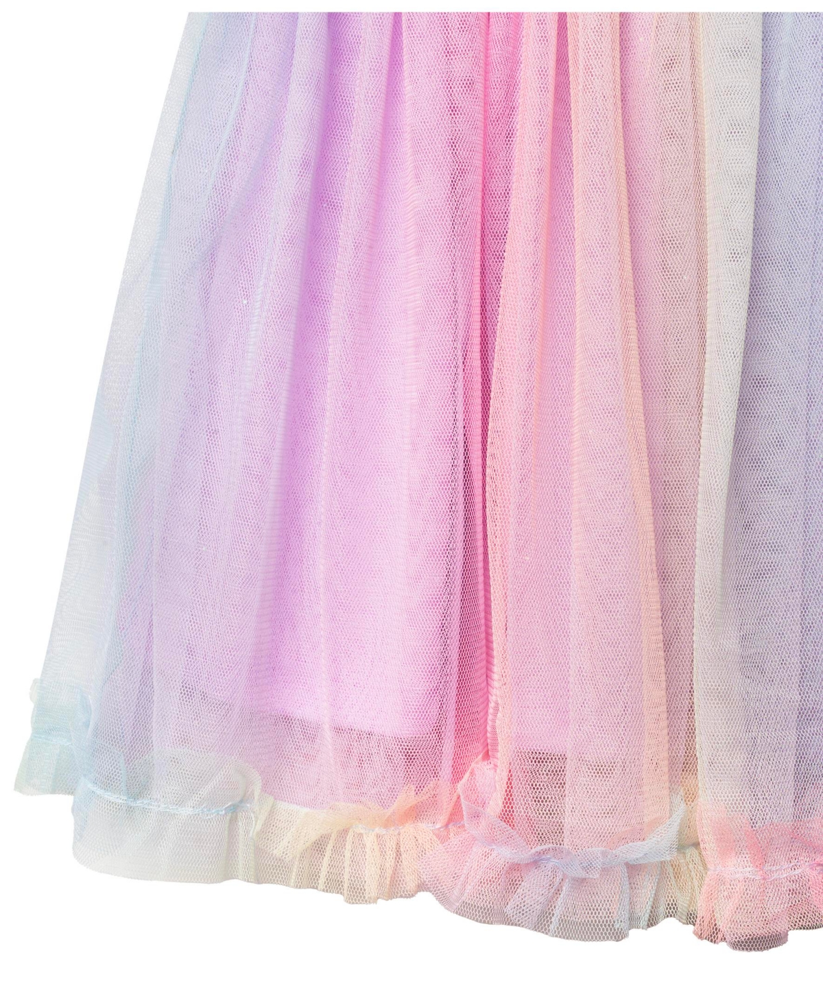 Shop Rare Editions Little Girls One-piece Mesh Skirt Dress With Denim Vest, 2-pieces In Raspberry