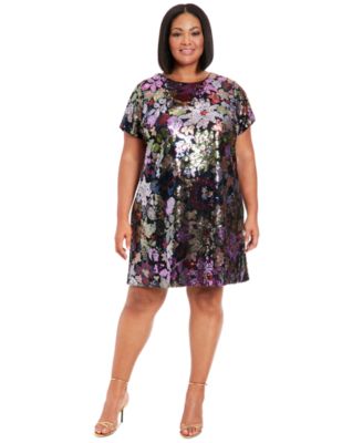 Plus size sequin t shirt dress best sale