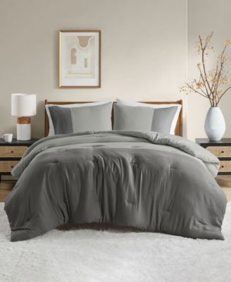 Miro Soft Washed Color Block 3-Pc. Comforter Set, King/California King