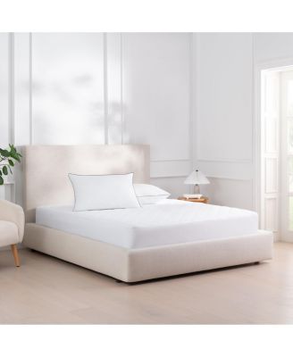 Host & Home Hypoallergenic Pillows (2 Pack) - White with Silver Piping, Cotton with Poly Fill - Queen 20x30 in.