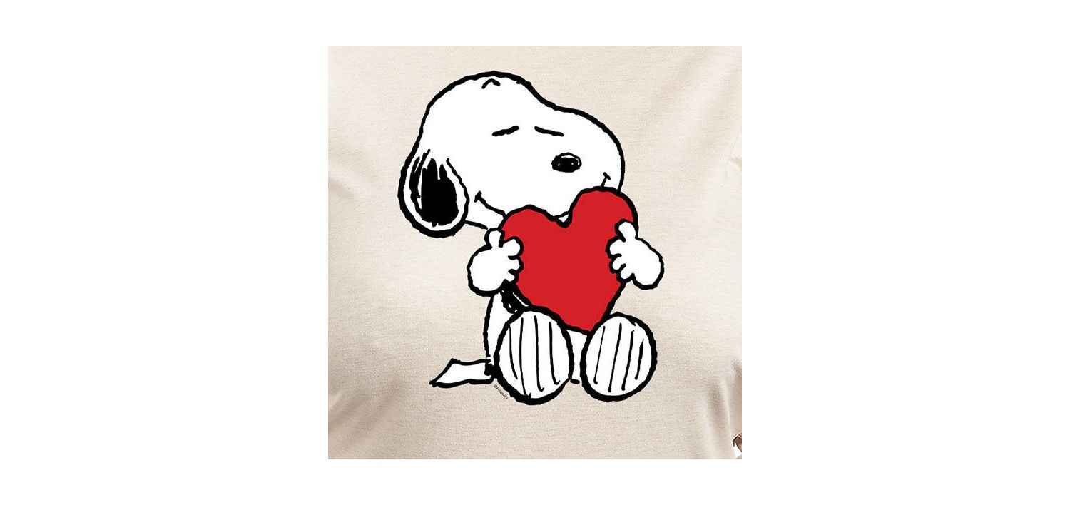 Plus Size Peanuts Heart Graphic Pullover T-shirt