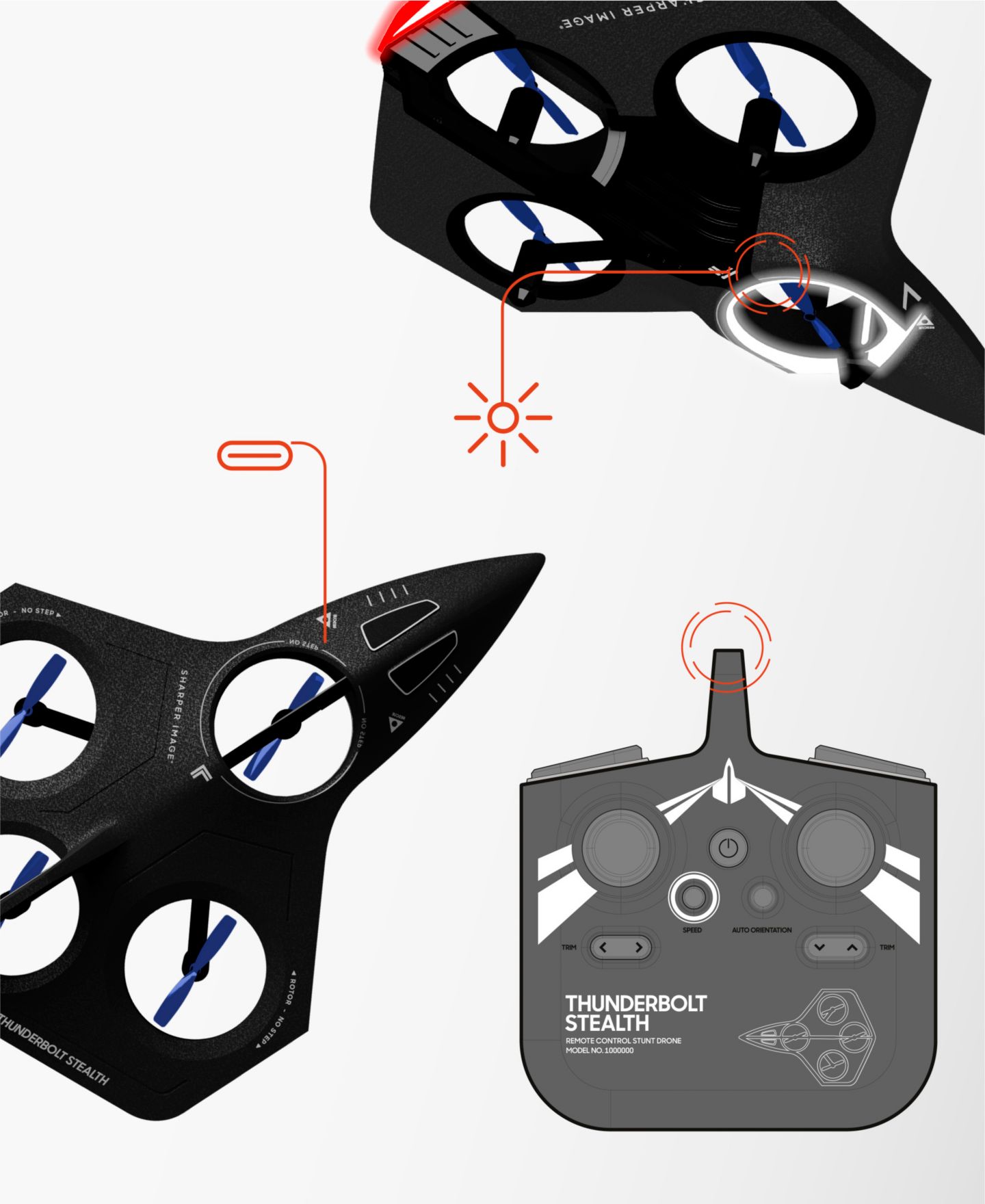 Детская игрушка Sharper Image Thunderbolt Stealth Drone — фото 5