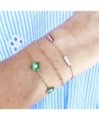 Malachite Daisy Bracelet 14K Gold
