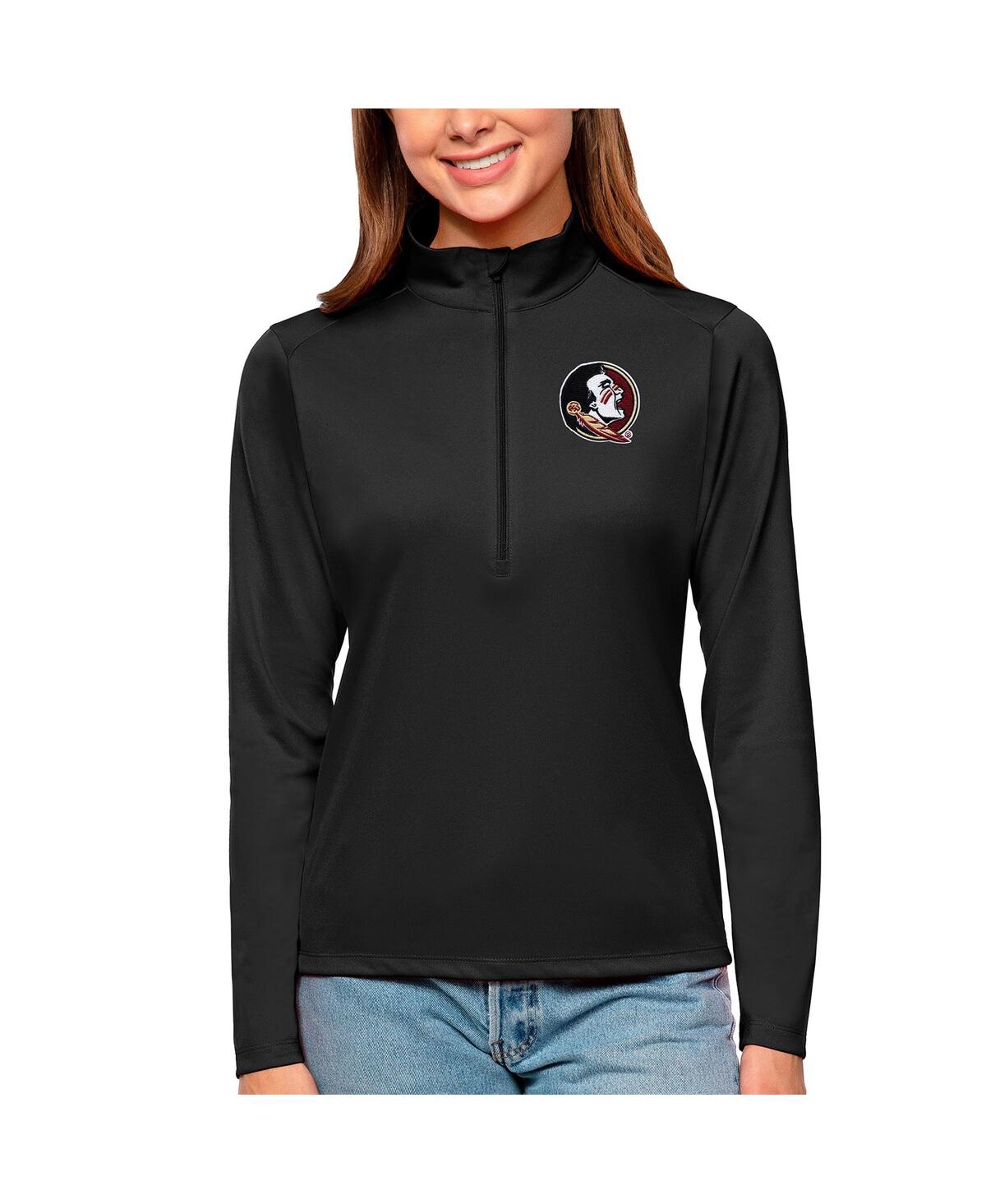 Women's Black Florida State Seminoles Tribute Quarter-Zip Pullover Top - Black