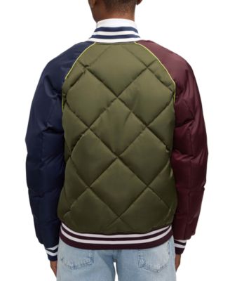 Men's Yrachie Color Block Quilted Varsity Bomber Jacket